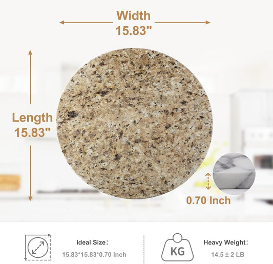 Koville Golden Brown Marble Cutting Board for Kitchen Countertop, 16" Large Marble Serving Tray for Baking, Charcuterie, Pastry, Trivet, Stone Cutting Boards Granite Cheese Board for Kitchen