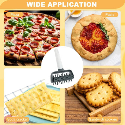 Pizza Dough Docker,Pastry Roller with Spikes Docker Dough Bubble killer Pie Docker Roller for Home Kitchen Pizza Making Accessories(COLOR:Dark grey)