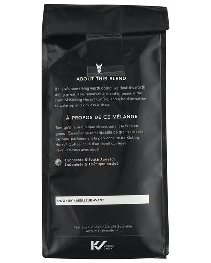 Kicking Horse Coffee Kick Ass Dark Roast Ground (10 Oz) and Smart Ass Medium Roast Whole Bean (10 oz) Bundle