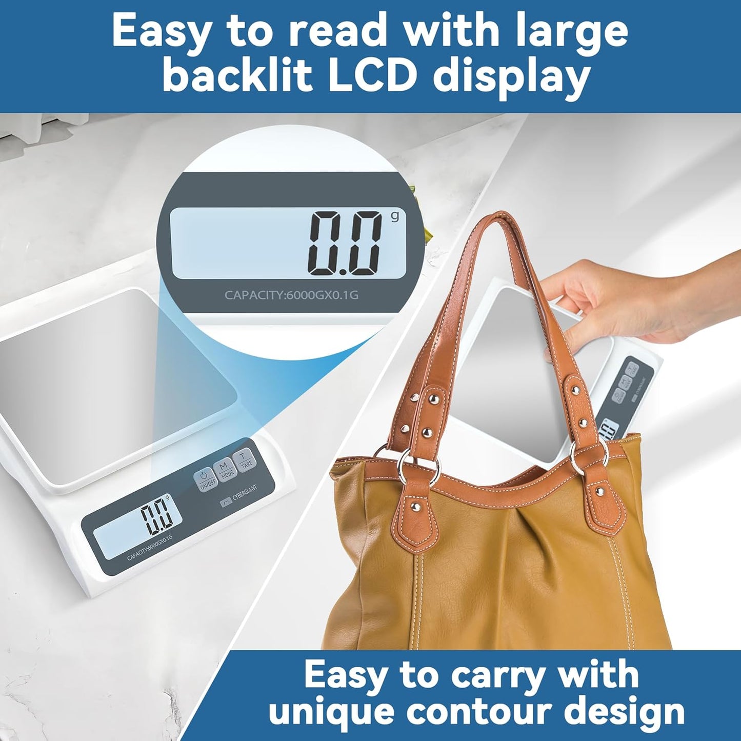 13lb/0.1g Precision Digital Food Scale - Meal Prep Kitchen Baking & Espresso Coffee - Gram Scale with Stainless Steel Platform & LCD Display