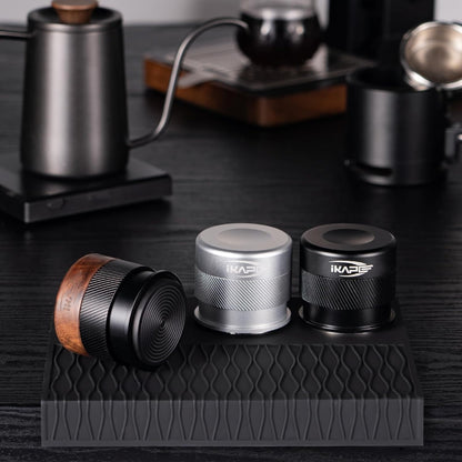 IKAPE 58MM Espresso Tamper, New Wooden Handle Design，Premium Barista Coffee Calibrated Tamper with Spring Loaded, 100% Stainless Steel Tamper Compatible with All 58MM Bottomless Portafilter