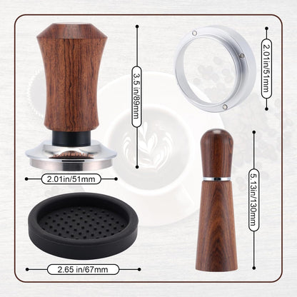 51mm Espresso Accessories Kit,Spring Loaded Calibrated Espresso Tamper,Wdt Tool Espresso and Dosing Funnel Set,Coffee Tamper Espresso Machine Accessories For 51 mm Portafilter Barista Tools