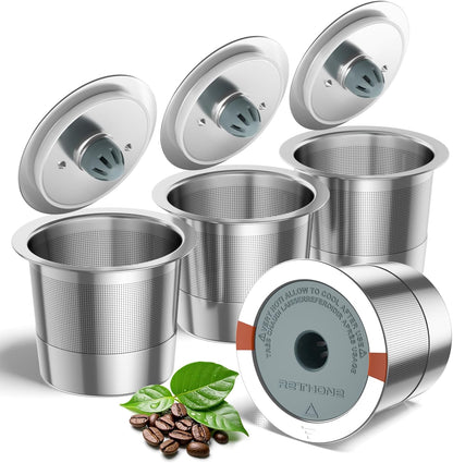 RETHONE Reusable K Cup for Keurig: Stainless Steel K Cup Coffee Pods Compatible with Keurig 1.0 & 2.0 Coffee Makers Machine, BPA-Free Refillable Coffee Filters with Tight Seal, Easy to Clean