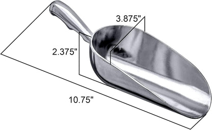 Amazing Abby - Elsa - 24-Ounce Aluminum Ice Scoops (Set of 2), Cast Aluminum Utility Scoops, Food-Grade, Good for Home and Commercial Use, NOT Dishwasher-Safe, Hand-Wash Recommended