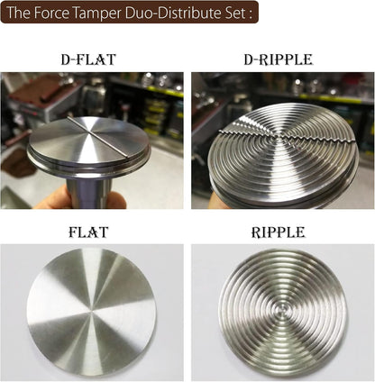 The Force Tamper Automatic Impact Coffee Tamper Adjustable Const Pressure and Autoleveling Duo-Distribute Set New (Jelly, 58.35mm)