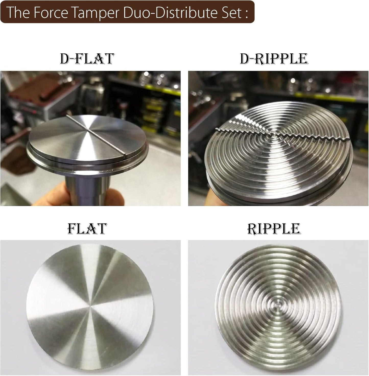 The Force Tamper Automatic Impact Coffee Tamper Adjustable Const Pressure and Autoleveling Duo-Distribute Set New (Ball, 58.50mm)