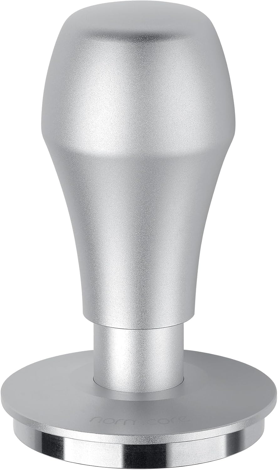 Normcore 58mm Coffee Tamper V4.1 with Click Sound Feedback, Spring Loaded Tamper With Flat Base, Compatible with 58mm Standard Baskets, Anodized Aluminum Handle, Silver