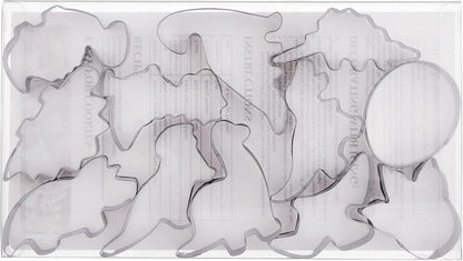Dinosaur Cookie Cutters Set Small Size Stainless Steel Shaped for Kids Birthday Party Supplies,Footprint,Dinosaur Eggs,different dinosaur shapes.