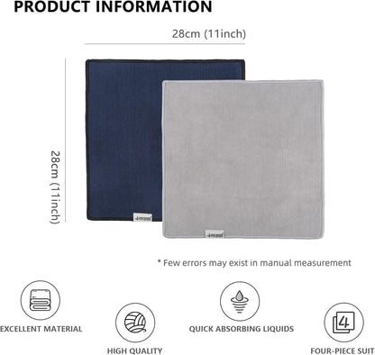 MHW-3BOMBER Barista Towels for Espresso 4Pack, 11" Microfiber Barista Cloth Espresso Cleaning Towel for Coffee Bar - Coffee Cleaning Accessories fit Espresso Machine|Steam Wand|Countertop CT5322