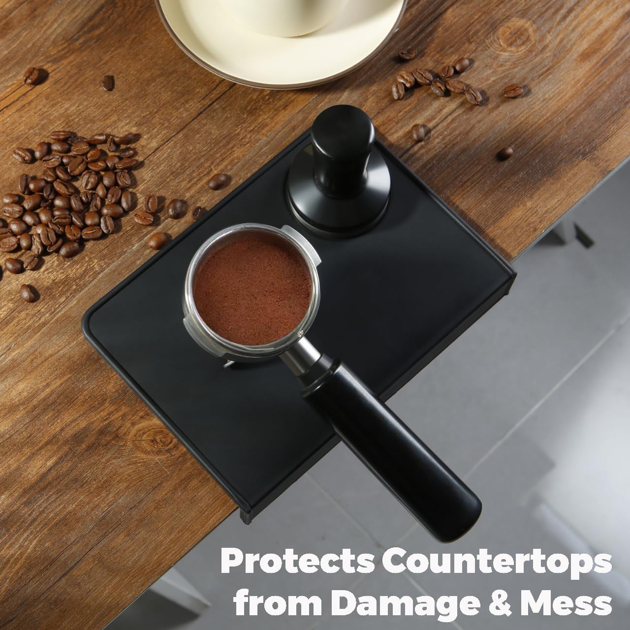 Espresso Tamping Mat – Emptycolor Coffee Tamper Mat for Espresso Machine, Food Grade Silicone Tamp Mat, Heat Resistant, Waterproof Espresso Rubber Mat for Portafilter Station