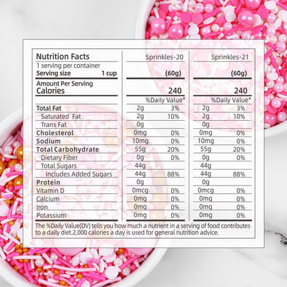 Edible Pink Sprinkle, Valentines Sprinkles Dessert Decorating, Confetti Sprinkle, Pearl Sprinkle, Pink Jimmies Sprinkle for Cake, Cupcake, Chocolate, Macaron, Waffle and Ice Cream(120g/4.23oz)