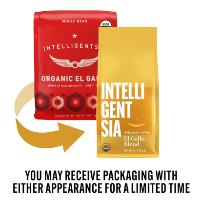 Intelligentsia Coffee, USDA Organic Light Roast Whole Bean Coffee - El Gallo Blend 11 Ounce Bag