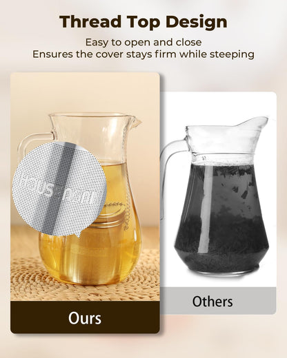 House Again Large Tea Infuser with Scoop, Extra Fine Mesh Tea Strainers for Loose Tea & Spice Infuser for Cooking, 304 Stainless Steel, Loose Leaf Tea Steeper for Brew Tea Spices & Seasonings
