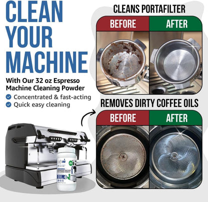 Coffee Machine Cleaner Powder 900G / 31 oz. Essential part of your Barista Accessories. Espresso Machine Cleaner. Coffee Cleaning Powder For Group Head. Use on your Commercial Machine. For Barista Kit
