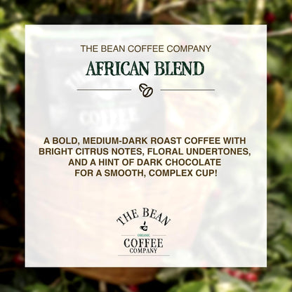 The Bean Organic Coffee Company African Blend, Medium Roast, Whole Bean Coffee, 16-Ounce Bag