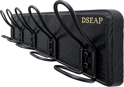 Dseap Coat Rack Wall Mounted - Heavy Duty Farmhouse Rustic Wall Coat Hanger With 5 Wire Hooks for Clothes Hat Jacket Towel, RusticWire, G25A, Black