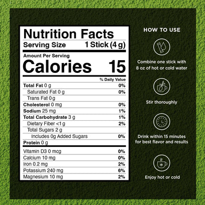 VitaCup Hydration Matcha Instant Packets, for Natural Energy and Detox, w/Electrolytes, Ceremonial Grade Organic Matcha, Coconut Water, Pink Himalayan Salt, Magnesium, in Single Serve Sticks, 60 Ct