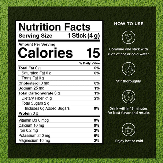 VitaCup Hydration Matcha Instant Packets, for Natural Energy and Detox, w/Electrolytes, Ceremonial Grade Organic Matcha, Coconut Water, Pink Himalayan Salt, Magnesium, in Single Serve Sticks, 60 Ct