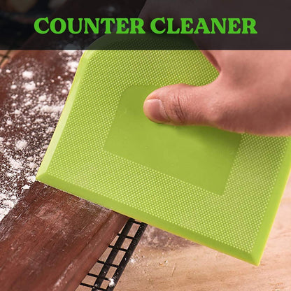 SURDOCA Dough Scraper - 3P 7.1x4.9" Plastic Flexible Bowl Scraper, Sharp Edge & Angles Cake Scraper. Non-Slip Bakeware Decorating Tools Sculpting & Modeling Tools - Pink+White+Green