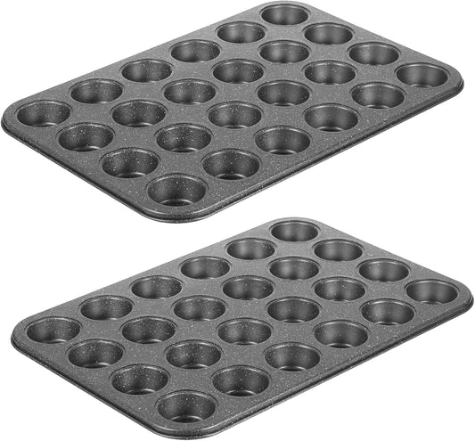 Muffin Cupcake Pan, Mini Muffin Tins Nonstick 24, Muffin Top Pan and Mini Cheesecake pans, Toast Oven Baking Supplies Non Stick Cake Pans Muffin Tray