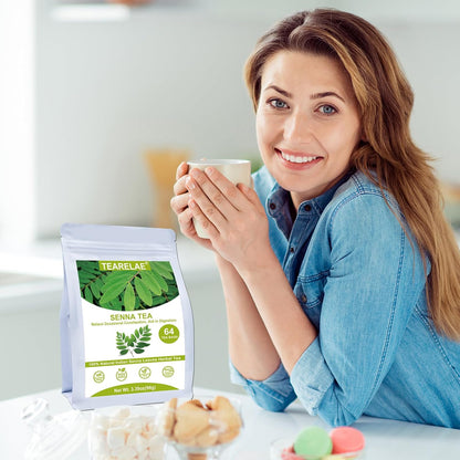 TEARELAE - Senna Tea - 1.5g x 64 Count Senna Leaves Tea Bags - Premium Indian Senna Leaves - Relieve Constipation, Aid in Digestion - Caffeine-Free, Non-GMO