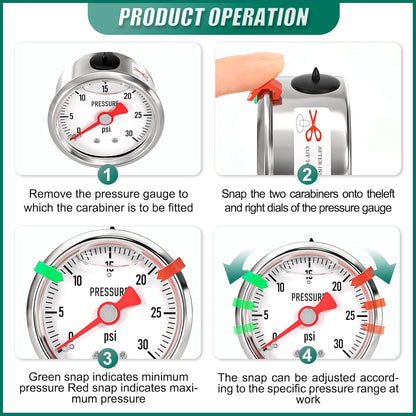 0-30psi Stainless Steel Glycerin Liquid Filled Pressure Gauge 1/8" NPT 1.5" Face Dial, Center Back Mount, for Water, Oil and Air Pressure Testing (with Range Mark Pointer)