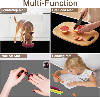 Silicone Mats for Kitchen Counter, 48"x32"(120cmx80cm) Large Heat Resistant Mat Kitchen Island Waterproof Countertop Protector Mat Nons-slip Extra Large Counter Mat, Semitransparent