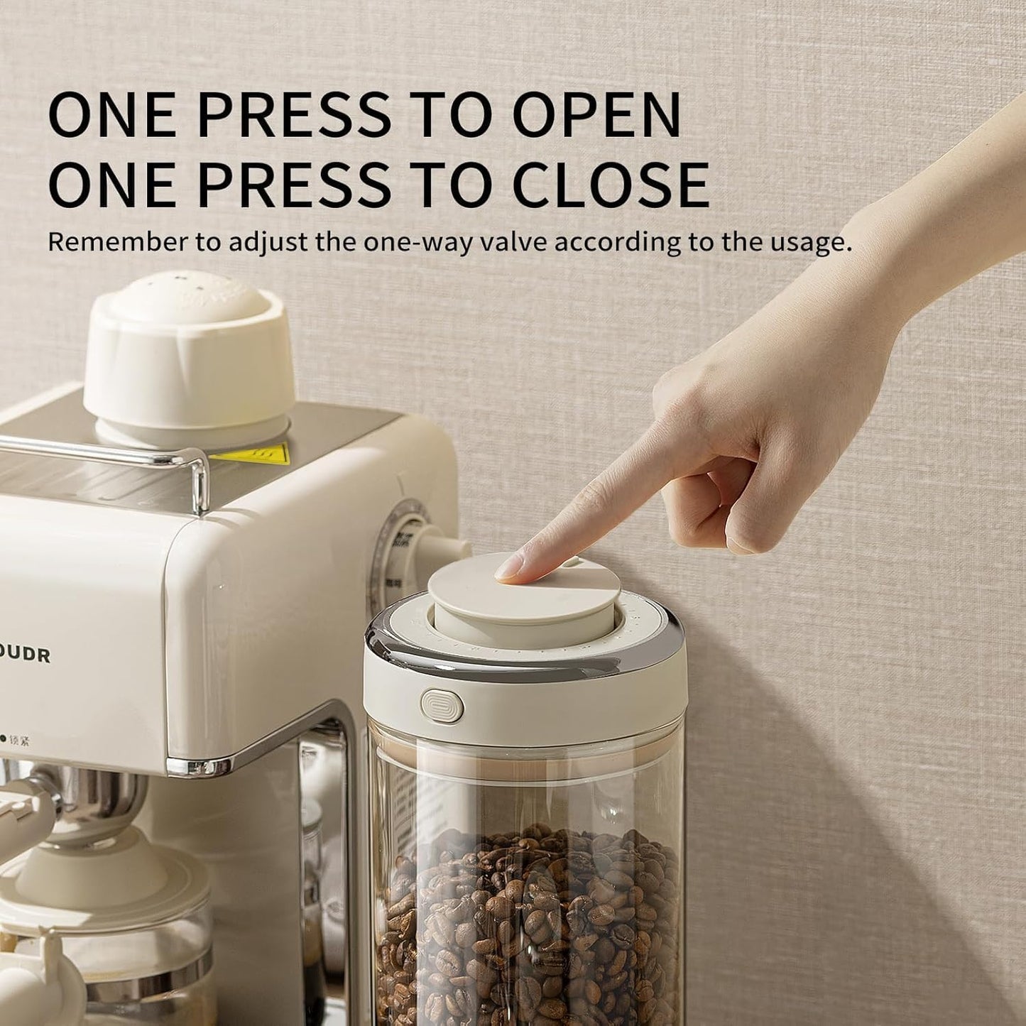 Coffee Canister with Premium Glass - Airtight Coffee Container with One-Way CO2 Valve and Freshness Tracker, Perfect for Coffee Bean Storage, 17oz/500ml