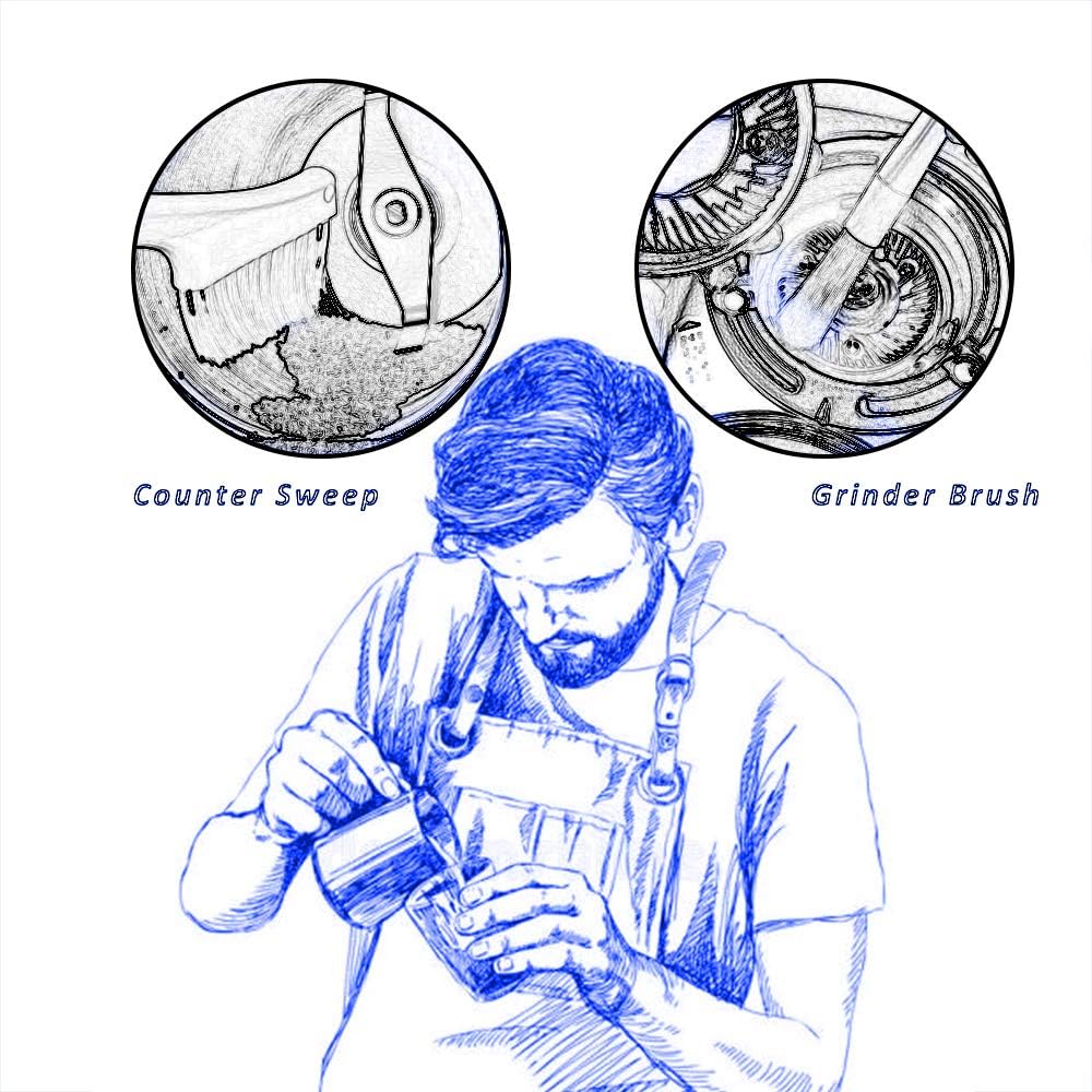 Powder Cleaning Brush Tools,Coffee Bean Grinder Brush and Counter Sweep Brush