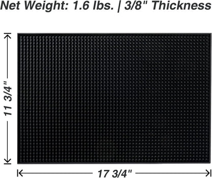 PVC Bar Service Mat for Cocktail Bartender 18x12 inches (Black)
