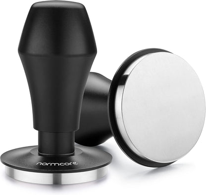Normcore 58.5mm Coffee Tamper V4.1 with Click Sound Feedback, Spring Loaded Tamper With Stainless Steel Flat Base, Compatible with 58mm Espresso Machine Portafilter, Black