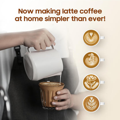 MHW-3BOMBER Milk Frothing Pitcher - 20oz/600ml Milk Frother Cup with U-Shaped Spout - SUS 304 Steaming Pitcher - Cappuccino Latte Art Cup for Barista - Quadrilateral Body - P5185-OS