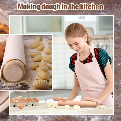 Patelai Small Wooden Rolling Pin, Dumpling Dough Roller Wooden Mini Rolling Pins Kitchen Utensil Tool for Fondant, Pasta, Bread, Pastry, Cookies, Pizza, Pie, Cylinder Style, 6.3 Inch (30 Pieces)