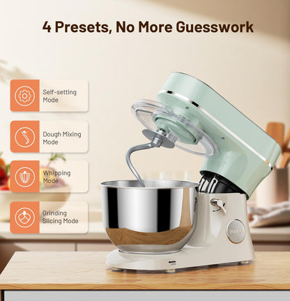Stand Mixer 6QT Kitchen Mixer with LED Touchscreen, 11-Speed Tilt-Head Mixer with Timer, 4 Preset Menus, Stainless Steel Bowl, Dough Hook, Whisk, Beater