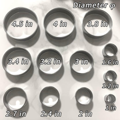Round Cookie Cutters Set 12Pcs, Metal Cookie Cutters Sturdy Dough Molds with Case, Basic Biscuit Cutter for Fondant Pancake Baking Decorations Holiday Birthday Party