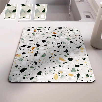 Dish Drying Mat - Absorbent Countertop Mat for Coffee Maker, Expresso Machine, Kitchen Use (03,16''×24'')