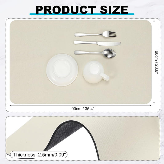 uxcell Silicone Mats for Kitchen Counter, 35.4" x 23.6" Non-Slip Countertop Protector Mat Heat Resistant Coffee Mat Waterproof Table Placemat, Beige