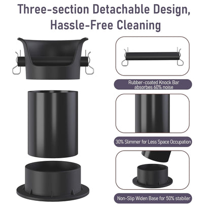 4L Espresso Knock Box, Coffee Grounds Disposal and Recycle Trash Can with Brush, Towel and 100 pcs Collecting Bags, Barista Essential Coffee Accessory for Cafe Shop Home Bars Office Work Breakroom