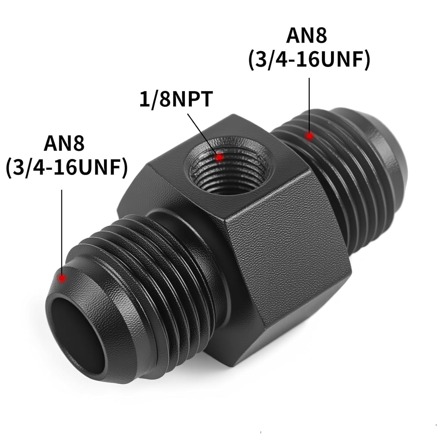 Universal 0-100psi Fuel Pressure Gauge 1/8" NPT Oil Press Gauge with 8AN Male to 8AN Male Fuel Pressure Fitting Adapter