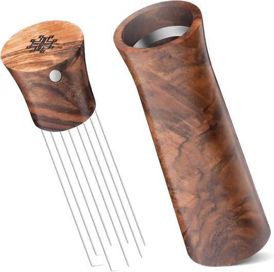 WDT Tool Espresso Stirrers - Coffee Distributor Barista Tools - Espresso Needle Distribution Tool for Coffee Accessories Kit - Walnut Wood Gifts for Coffee Lovers (Large)