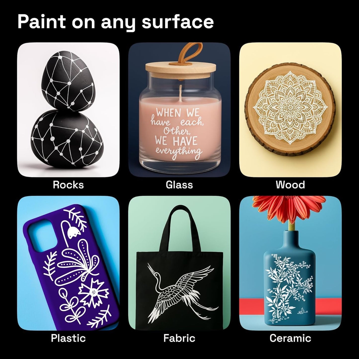 ARTISTRO 5 White Paint Pen for Rock Painting, Stone, Ceramic, Glass, Wood, Tire, Fabric, Metal, Canvas. Set of 5 Acrylic Paint White Marker Water-based Extra-fine Tip