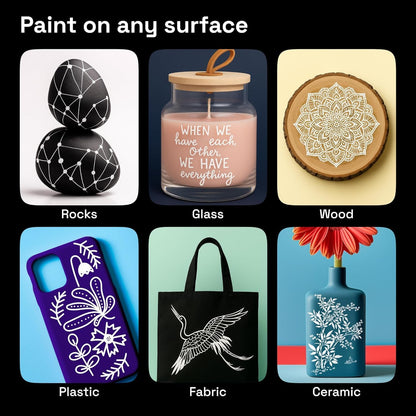 ARTISTRO 5 White Paint Pen for Rock Painting, Stone, Ceramic, Glass, Wood, Tire, Fabric, Metal, Canvas. Set of 5 Acrylic Paint White Marker Water-based Extra-fine Tip