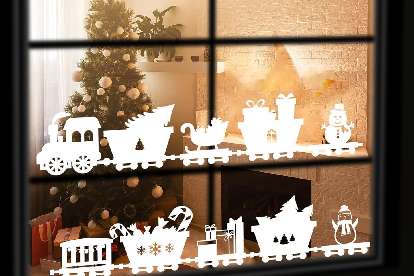 Christmas Stencils for Window Glass Large Christmas Stencil Reusable Winter Forest House Village Holiday Drawing Templates for Painting on Window Wall Doormat Glass Wood