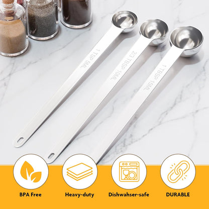 1PCS 1Tbsp(3tsp, 15ml) Extra Long Handle Measuring Spoon, Single Stainless Steel Individual Measure Scoop Only