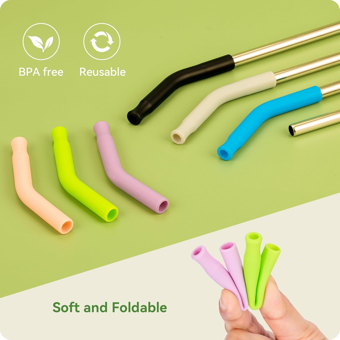 Snowfall Metal Straw for Stanley 30 OZ, 2 Pcs Reusable Long Stainless Steel Drinking Straws with Silicone Tip, 1 Straw Brush, BPA Free (Purplish Pink)