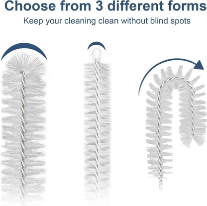 Straw Cleaner Brush Set, 12-Piece 11.8 Inch Long Botthle Cleaning Brush, Nylon Tube Brush Kit for Straws on Tumbler, Water Bottle, Sippy Cup and Pipes, Tubes or Tea Pot Spout