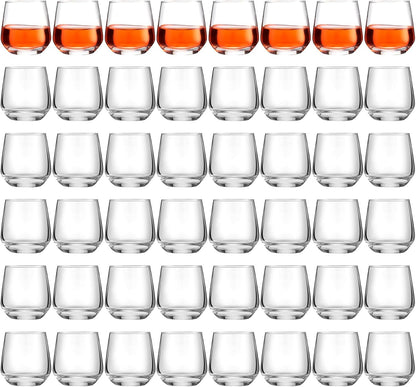 Zopeal 48 Pack Shot Glasses 3.25 oz Tequila Whiskey Tasting Glass Cups Small Liquor and Spirit Bar Shooter for Drinking Tasting Espresso Beer Juice