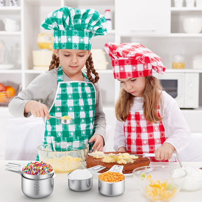 Stainless Steel Measuring Cups, Wildone Metal Measuring Cups Set with Easy to Read Markings for Measuring Dry or Liquid Ingredients, Set of 7