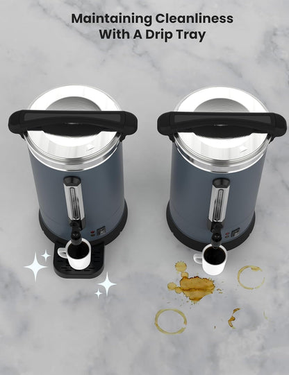 80 Cups Coffee Urn,12L Gallon Double Wall Commerical Coffee Maker for Buffet Catering Wedding Gathering,Large Capacity Hot Coffee Dispenser,Stainless Steel Hot Water Urn
