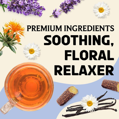 BREWIX, Bedtime Blossom Calming Tea For Sleep (50+ Cups) Herbal All Natural | Supports a Good Night’s Sleep | Night Time, Caffeine Free with Rooibos, Safflower, Chamomile and Lavender | Perfect for Bedtime | Relaxing Natural Nighty Night Sleeping Tea